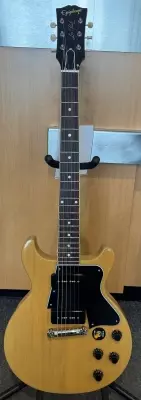Store Special Product - Epiphone - 1960 Les Paul Special Double Cut Reissue Electric Guitar with Hardshell Case - TV Yellow